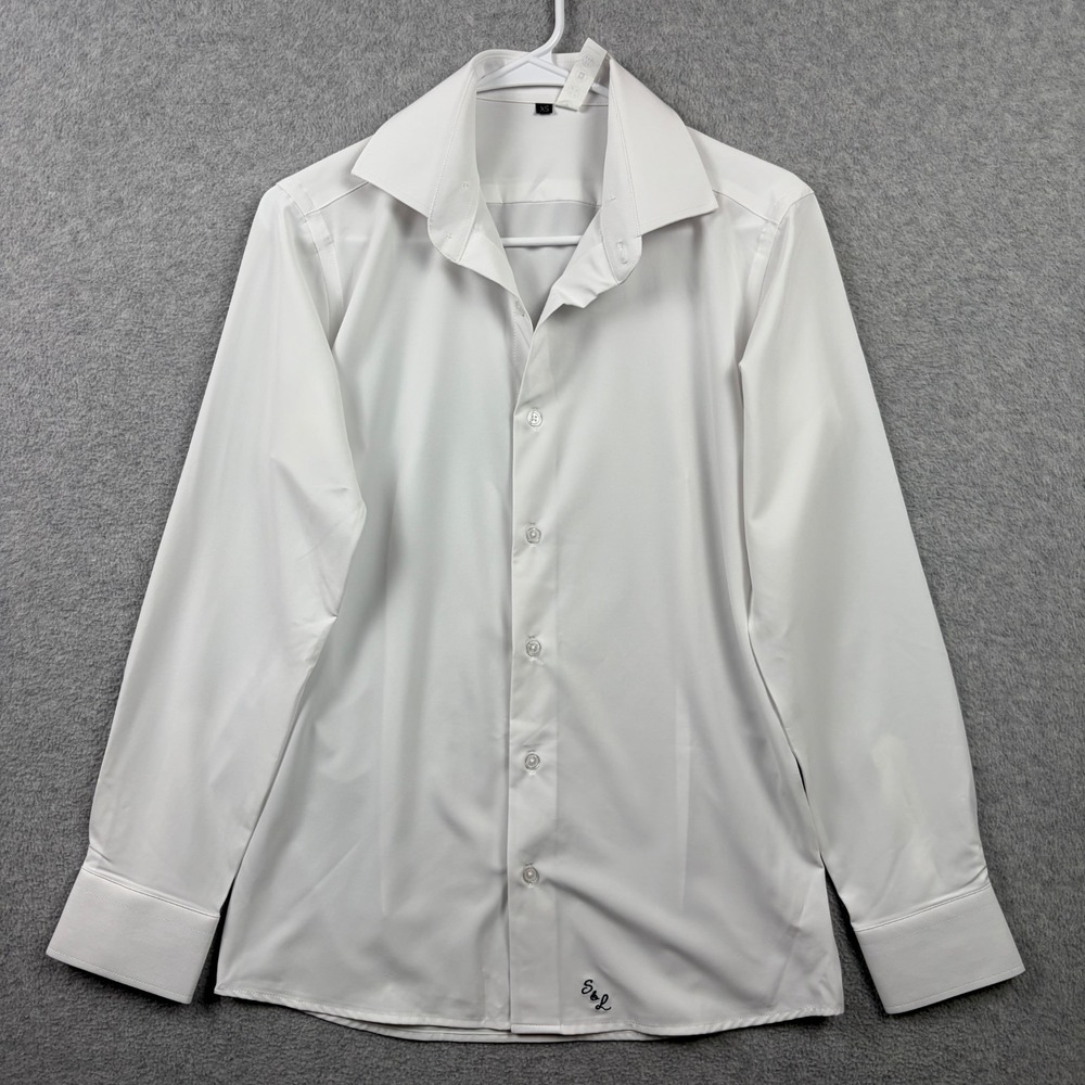 State & Liberty Shirt Mens XS White Athletic Fit Performance Dress Button Up